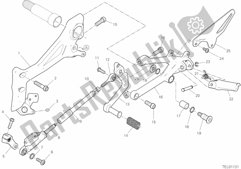 Alle onderdelen voor de Voetsteunen Links van de Ducati Superbike Panigale V4 USA 1100 2019